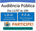 Audiência Pública - LDO 2023 e alterações no PPA - 11/07/2022