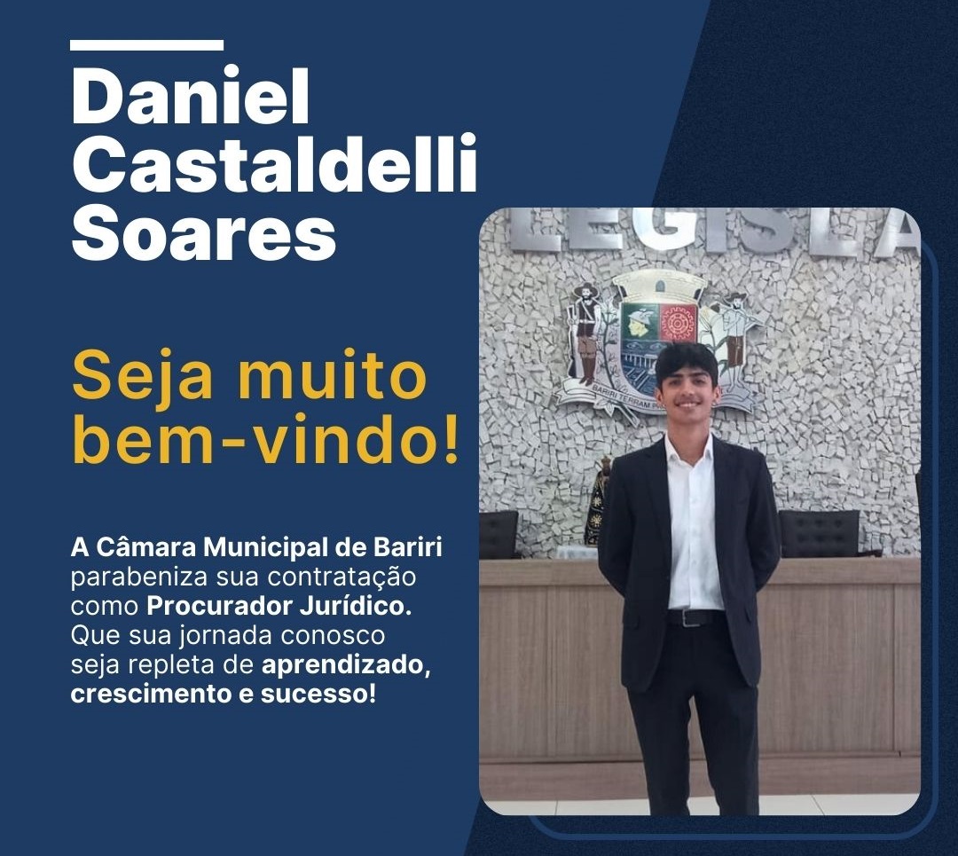 CÂMARA MUNICIPAL DE BARIRI APRESENTA NOVO PROCURADOR JURÍDICO