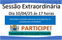 Sessão Extraordinária 10/04 às 17 horas