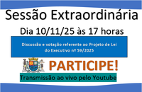Sessão Extraordinária - 10/11 às 17h